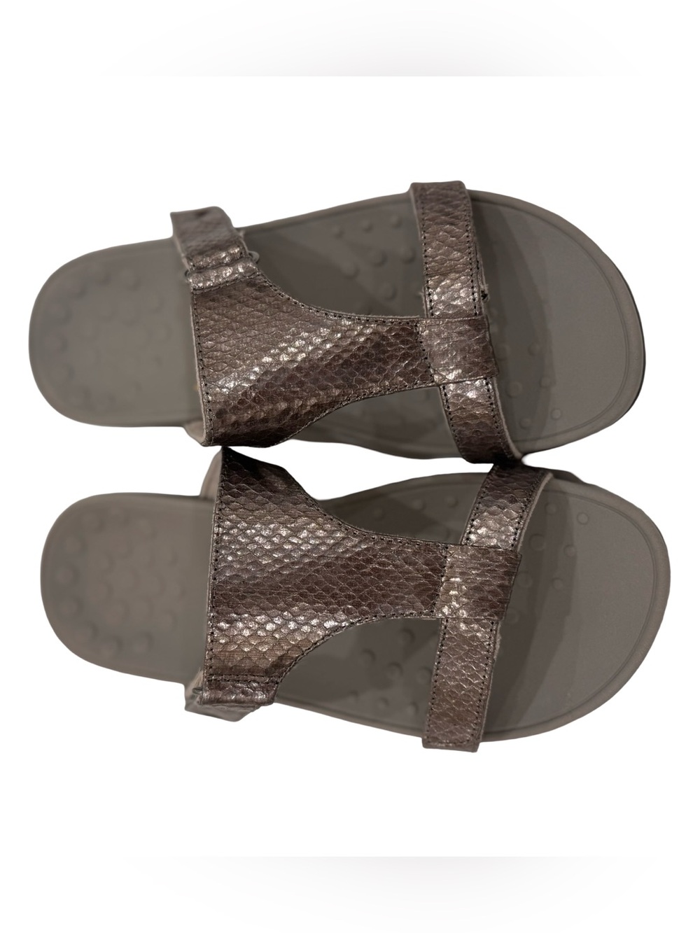 Vionic Metallic Brown Textured Slide Sandals - Picture 5 of 6